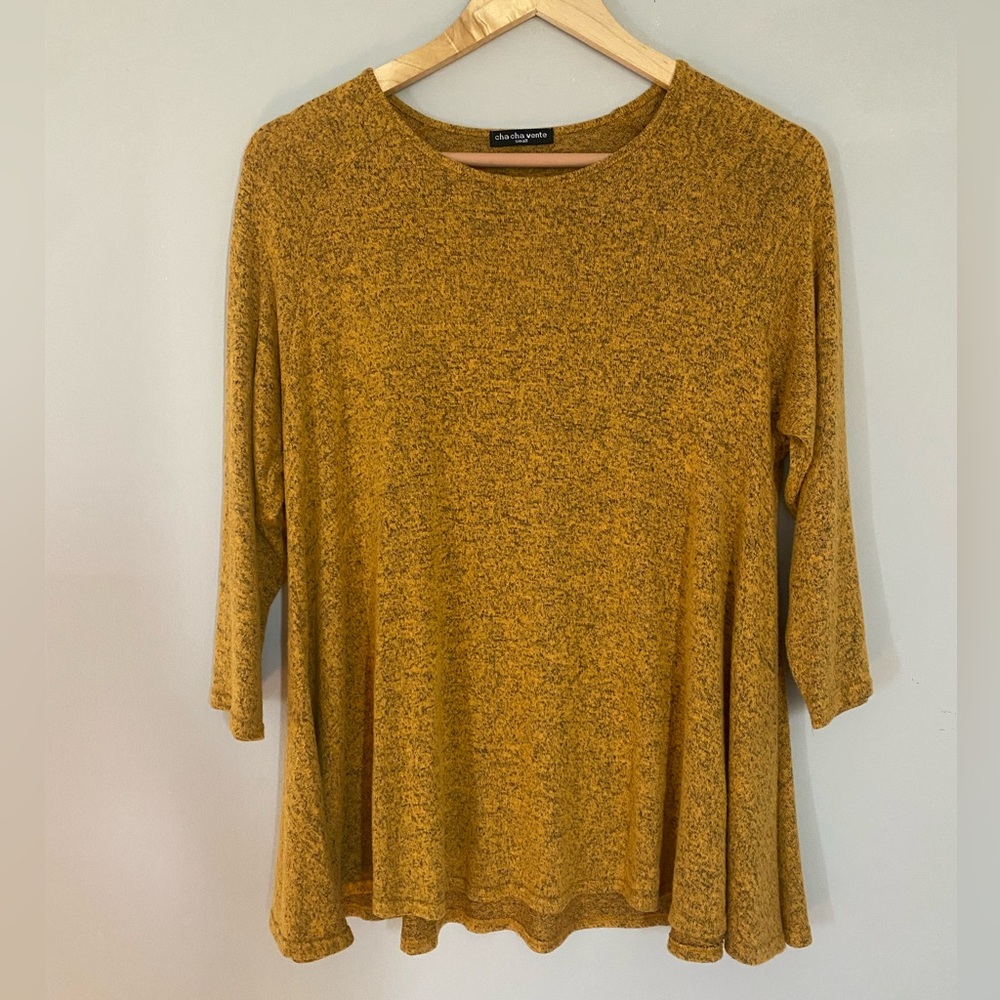 cha cha vente Mustard Yellow Long Sleeve Top Size Small